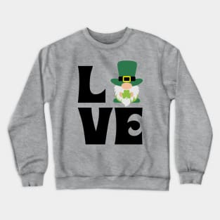 St Patrick's Day Love Gnome Crewneck Sweatshirt